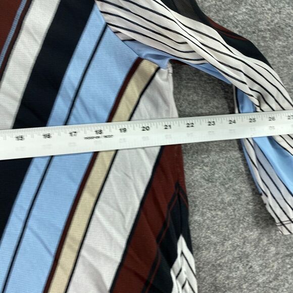 Alfani Dress Women XL Blue Striped Shift Short Lined 3/4 Sleeve Pullover Casual - Picture 6 of 9